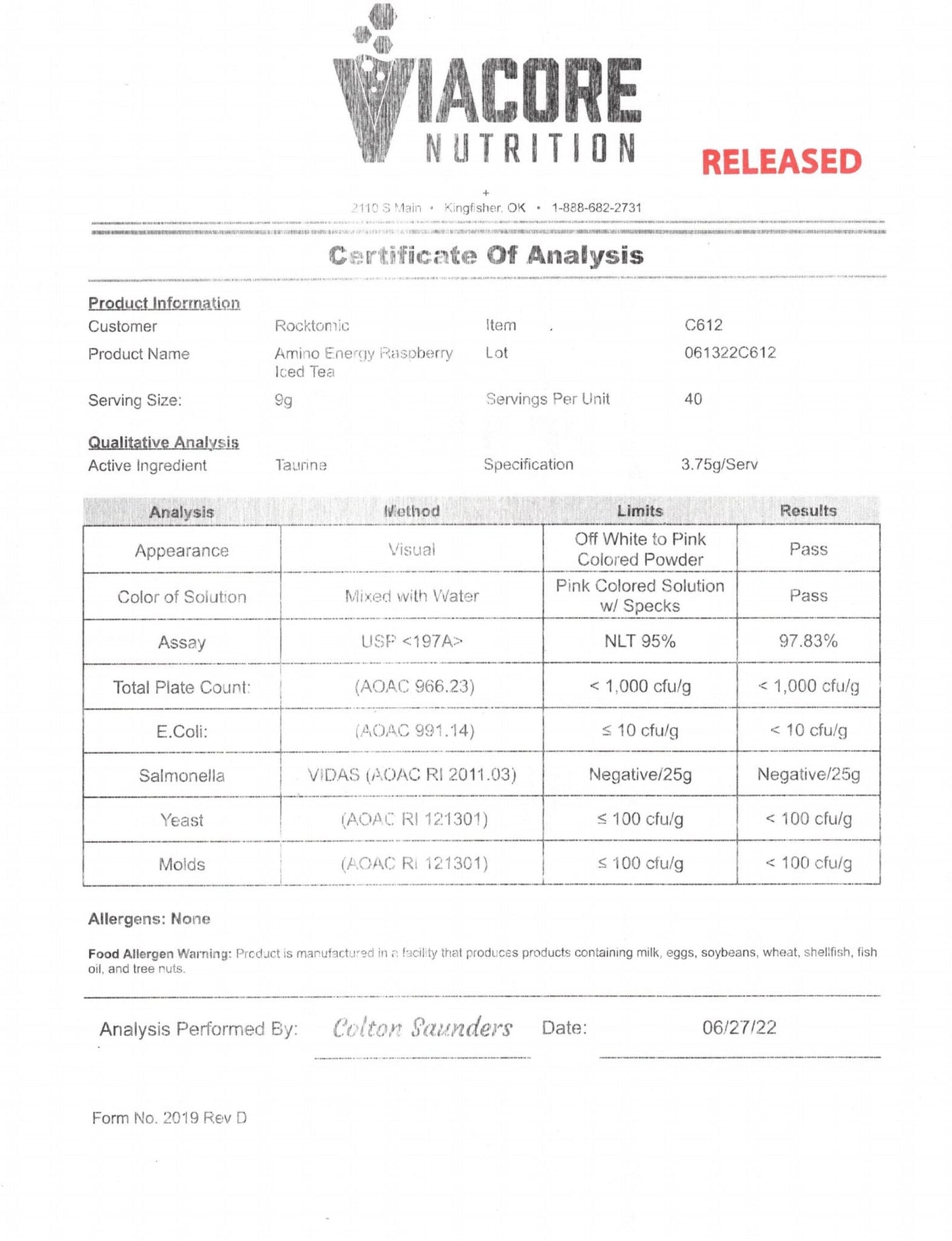 Hot Shot Raspberry Iced Tea 360g