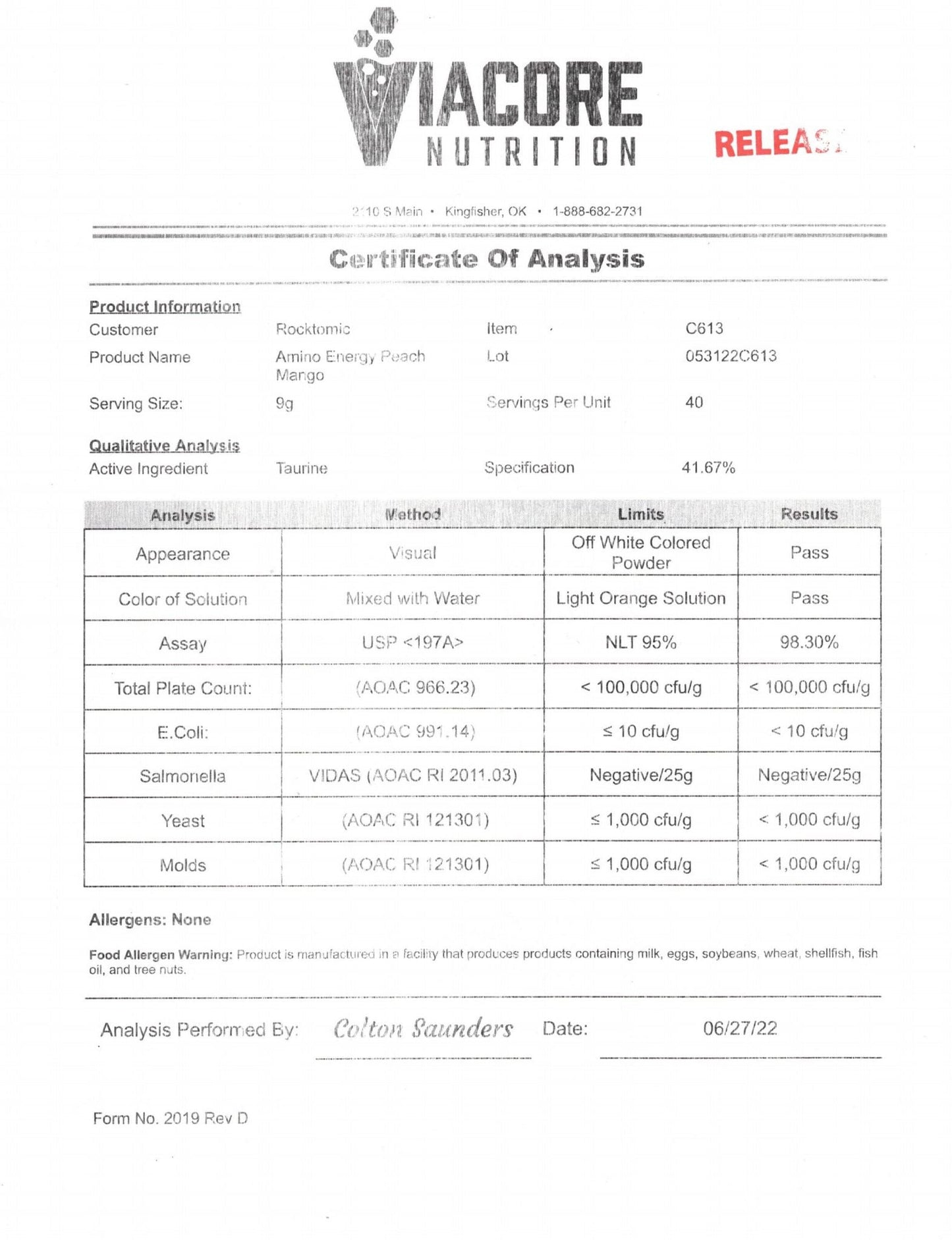 Hot Shot Peach Mango 360g